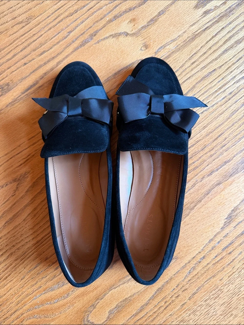 Talbots Black Suede Bow Loafers - Women